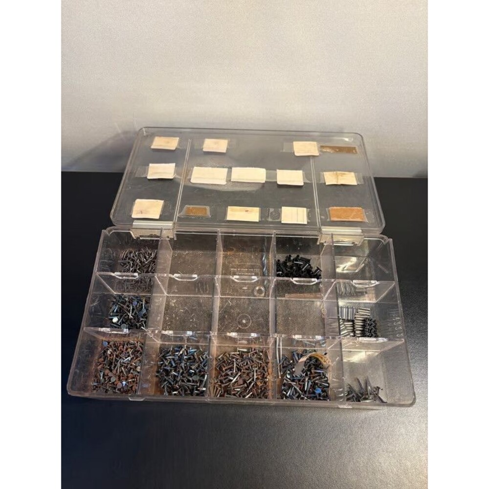 Hardware Organizer Boxes Lot Screws Nails Fasteners Sorted Compartments
